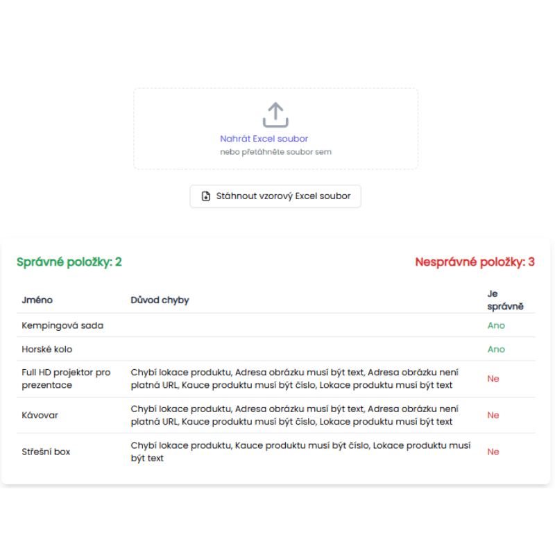 excel nahrání