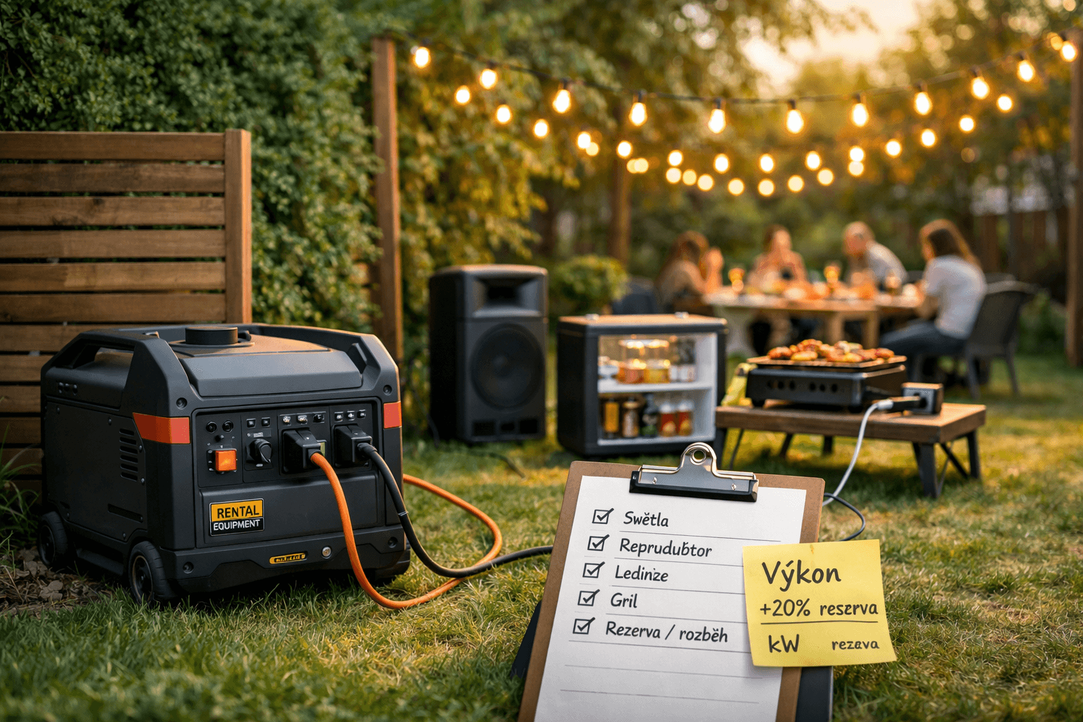 Image for article: Kolik kW potřebujete na zahradní oslavu? Rychlý výpočet elektrocentrály + checklist