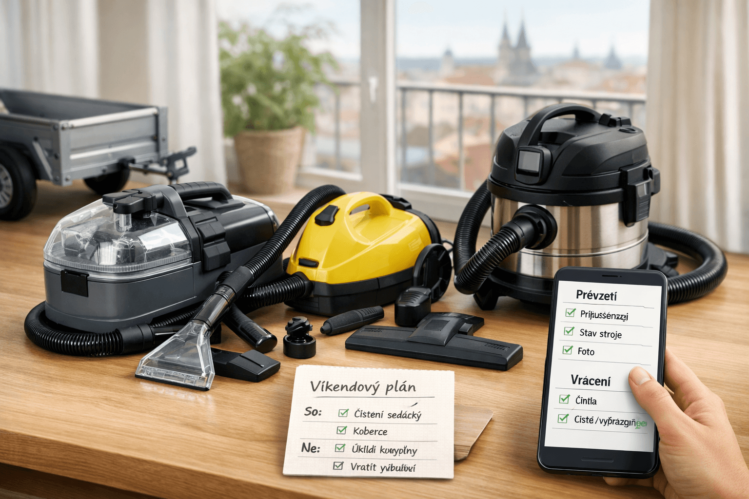 Image for article: Víkendová půjčka techniky bez doplatků: plán + mini checklisty