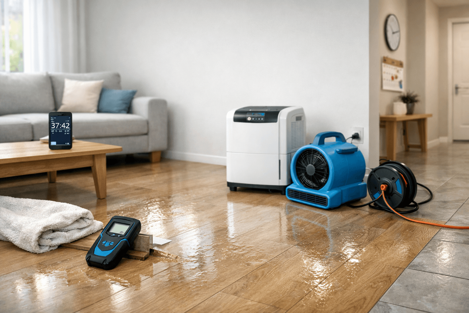 Image for article: Vytopený byt bez bourání: pravidlo 24–48 h a kdy půjčit techniku